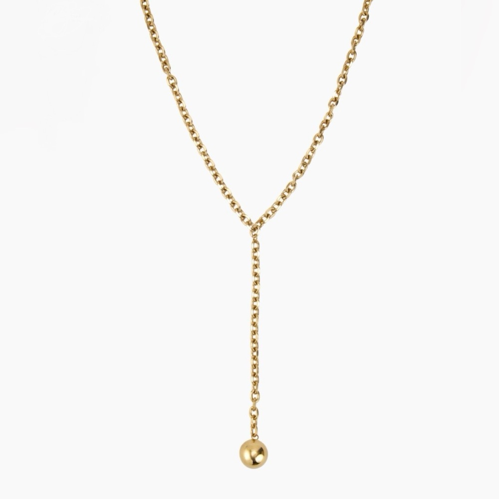 NWT Waterproof 14k PVD Gold Chain Pendant Choker - Picture 2 of 3